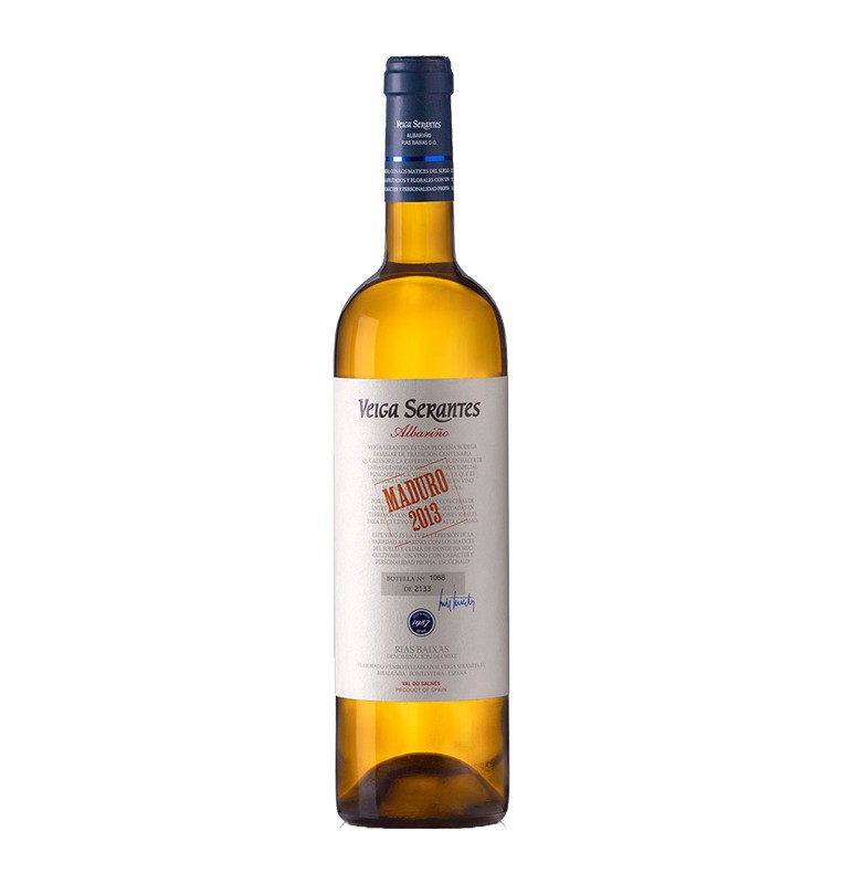 Bouteille de vin blanc Albarino 2017 de Bodegas Veira Serantes